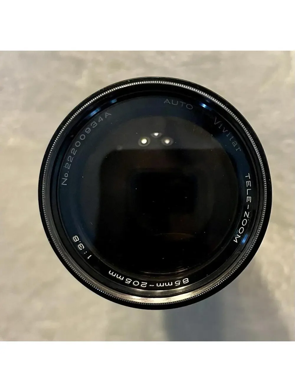 Vivitar Tele-Zoom 85-205mm 1:3.8 Auto Zoom Lens No. 222000934A